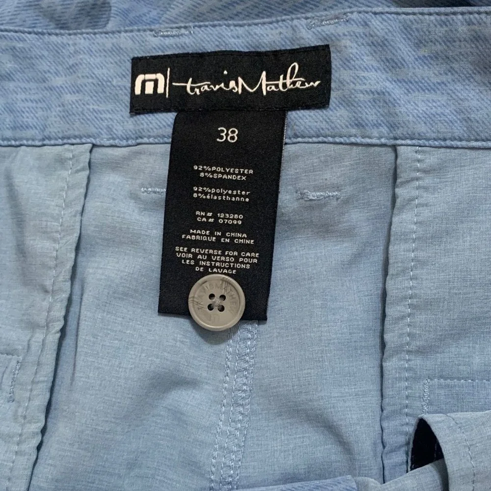 TravisMathew Performance Shorts Mens Blue Heathered Golf Casual Stretch‎ Size 38